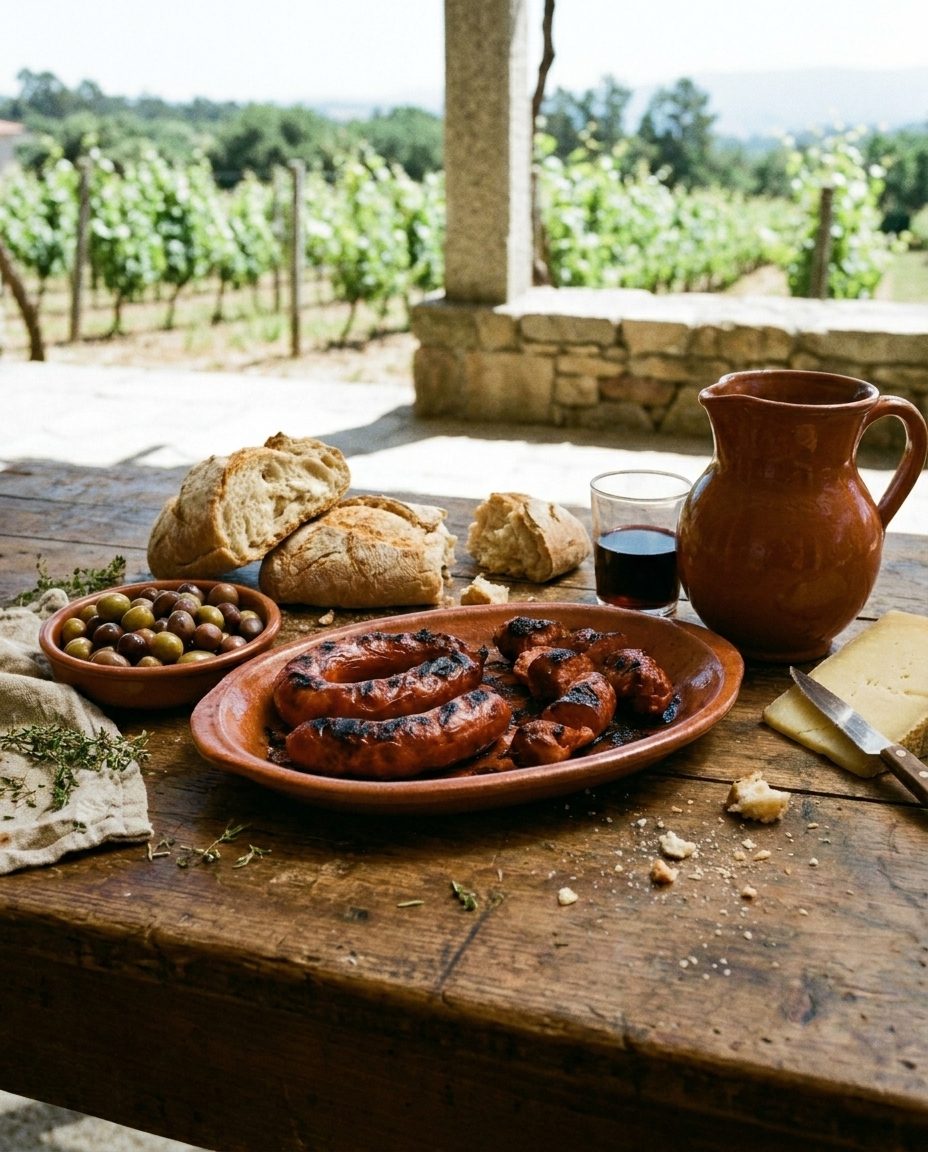 Petiscos e vinho